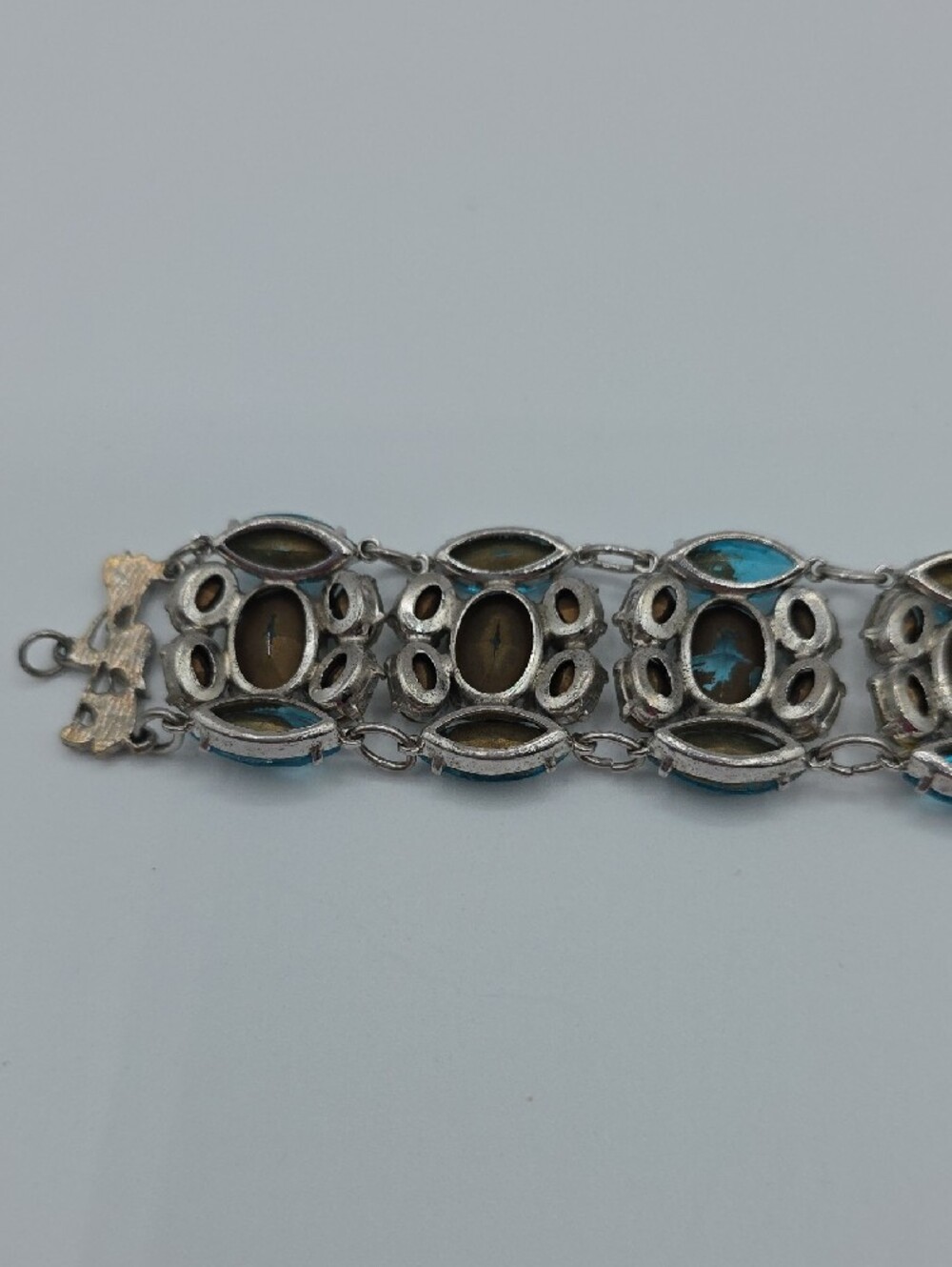 Vintage Blue And White Crystal Statement Bracelet - Picture 10 of 10